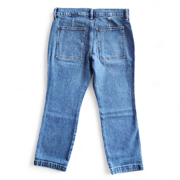 J. Crew | Factory Petite Crop Denim Utility Patch Pocket Jeans Blue Womens - Picture 6 of 11
